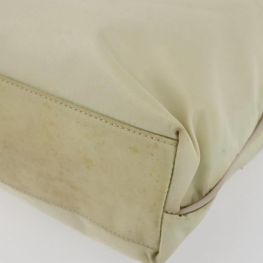 PRADA Tote Bag Nylon Ivory Gold Auth 147996 - Picture 9 of 16
